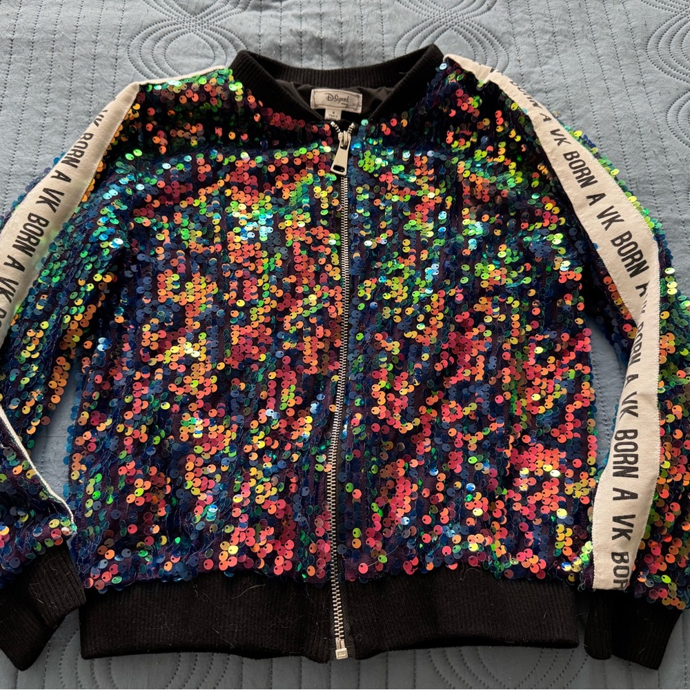Disney D-Signed Descendants 3 Sequin Bomber Jacket - M